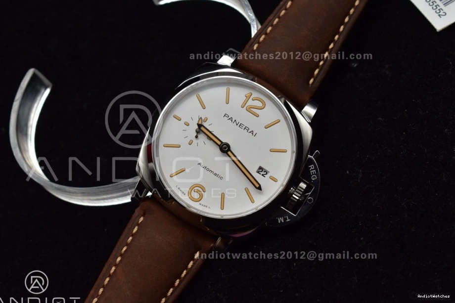 977 Best Dial Edition on Luminor PAM1046 Asso AXXXIV Strap Bold Due VSF White Brown 0129